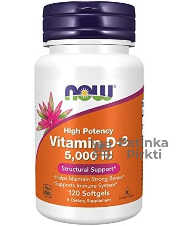 NOW Vitamin D-3 5000IU 120 kaps