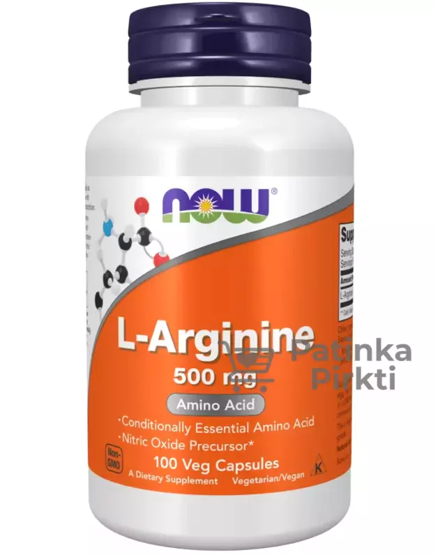 NOW L-Arginine 500mg 100 Veg. kaps