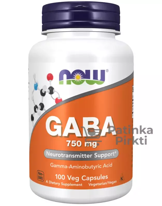 NOW GABA 750 mg 100 Veg. Caps