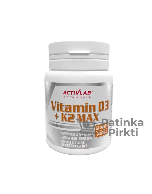 Activlab Vitaminas D3 + K2 MAX 120tabl.