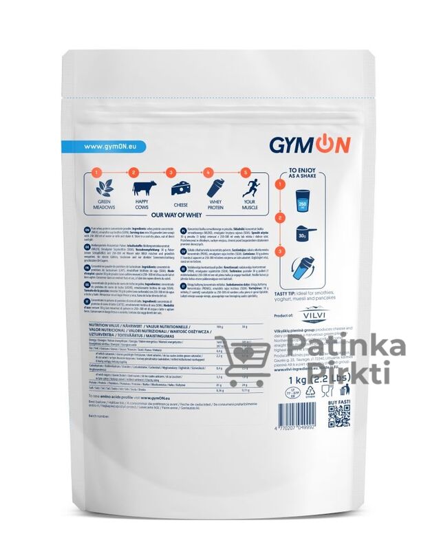 Gymon baltymai 1000 gr natūralus