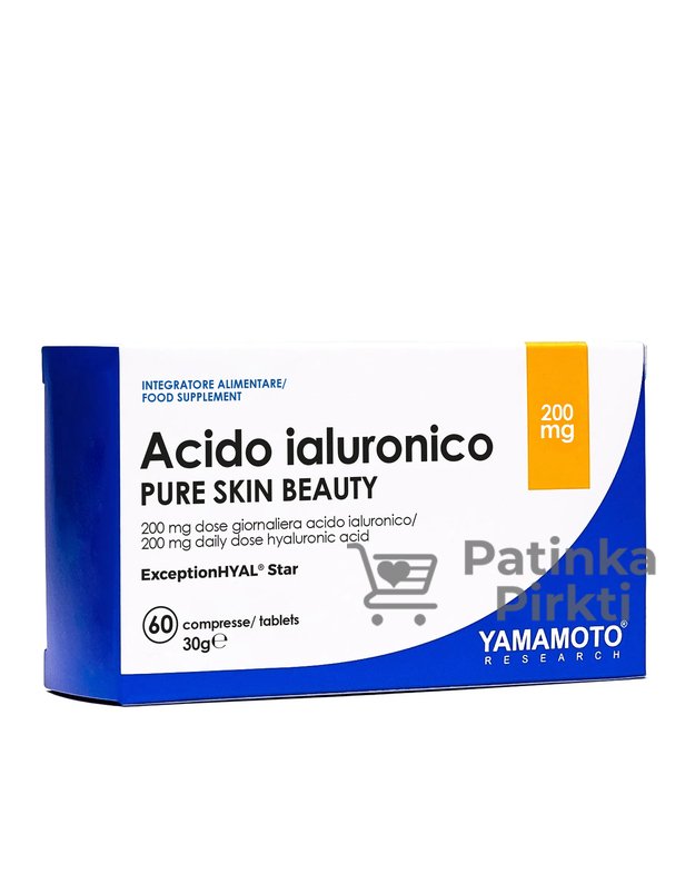 Yamamoto RESEARCH Hialurono rūgštis Pure Skin Beauty 60 tabl.